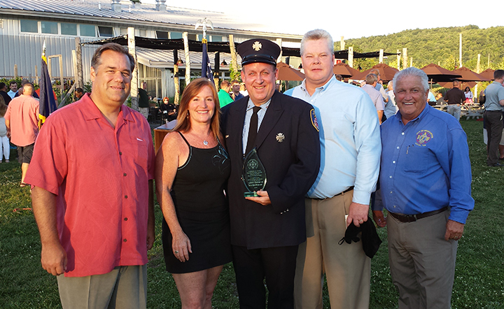 President Michael McManus, Secretary/Treasurer Sam Fresina, Buffalo President Tom Barrett Fire Fighter of the Year Edmund Courtney Jr.